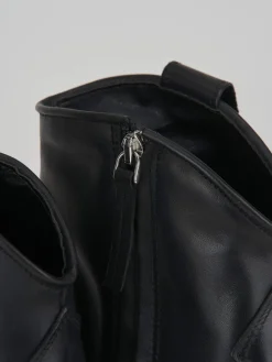 Stivaletto texano tacco 7 cm nero pelle