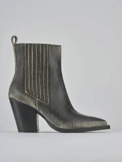 Stivaletto texano tacco 9 cm avorio pelle