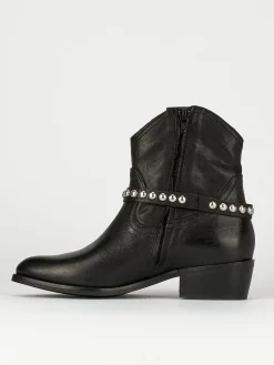 Stivaletto texano tacco 3 cm nero pelle