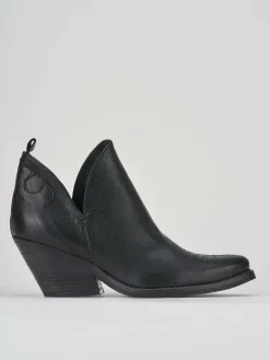 Stivaletto texano tacco 6 cm nero pelle