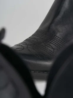 Stivaletto texano tacco 6 cm nero pelle