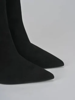 Stivali tacco 10cm camoscio nero