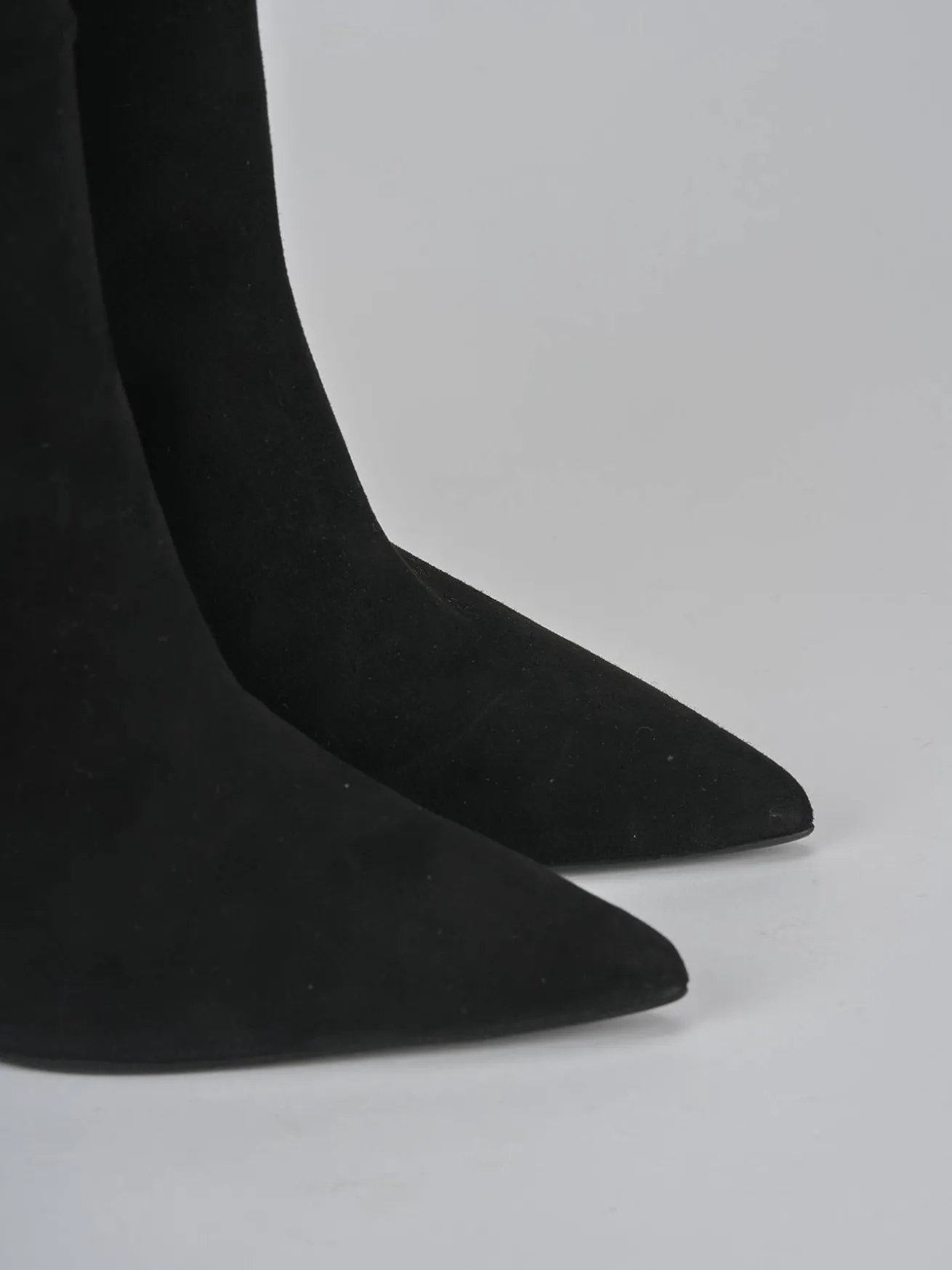 Stivali tacco 10cm camoscio nero