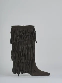 Stivali tacco 6cm camoscio testa