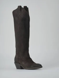 Stivali tacco 4cm camoscio testa