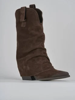 Stivali tacco 5cm camoscio testa