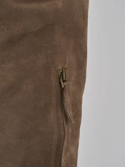 Stivali tacco 2cm camoscio beige