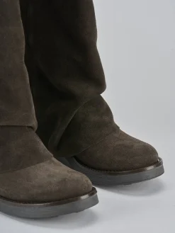 Stivali tacco 3cm camoscio testa