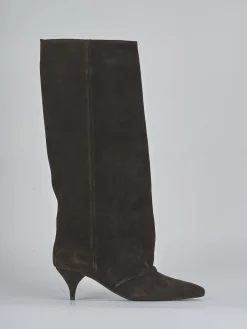 Stivali tacco 5cm camoscio testa