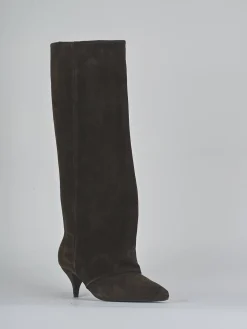 Stivali tacco 5cm camoscio testa