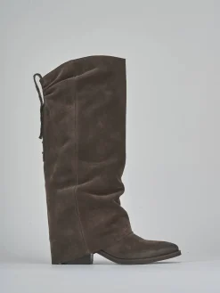 Stivali tacco 4cm camoscio testa