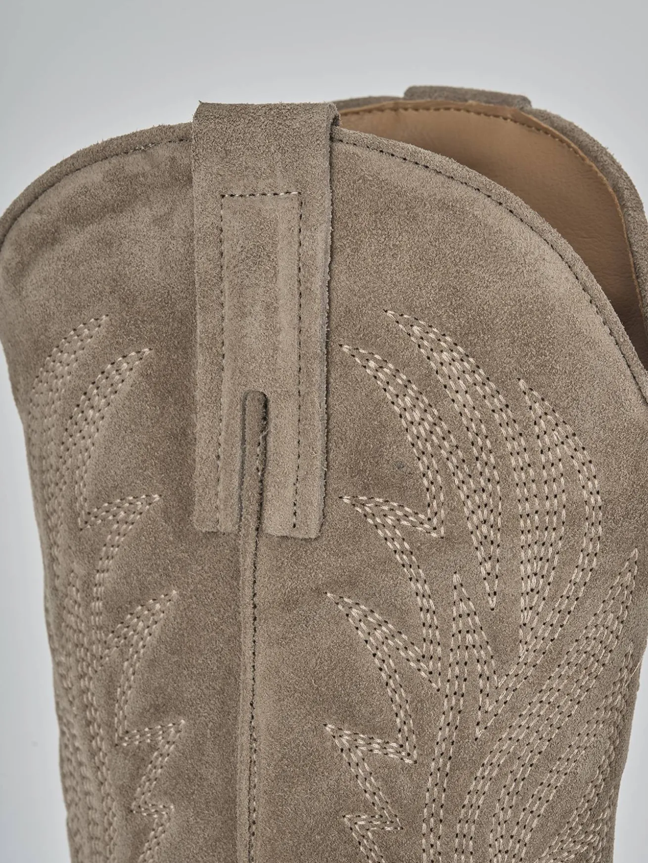 Stivali tacco 7cm camoscio beige