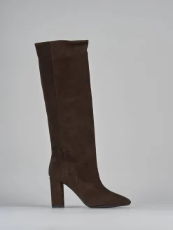 Stivali tacco 9cm camoscio testa