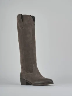 Stivali tacco 4cm camoscio testa