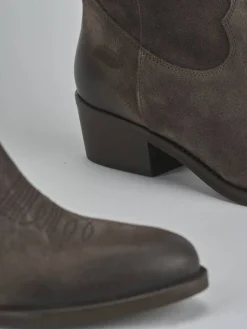 Stivali tacco 4cm camoscio testa