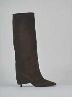 Stivali tacco 7cm camoscio testa