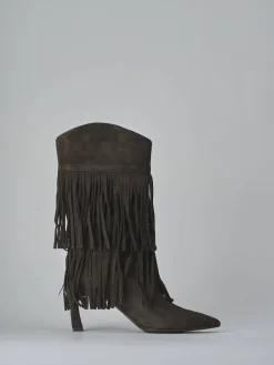 Stivali tacco 7cm camoscio testa