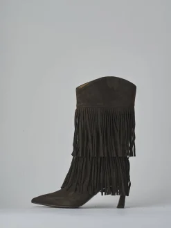 Stivali tacco 7cm camoscio testa