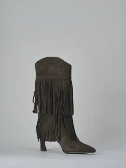 Stivali tacco 7cm camoscio testa