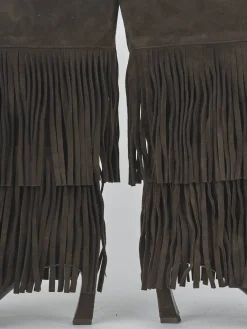 Stivali tacco 7cm camoscio testa