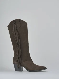 Stivali tacco 6cm camoscio testa