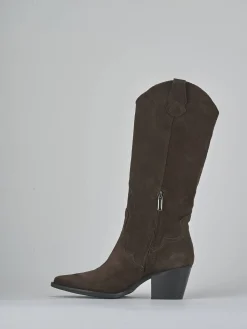 Stivali tacco 6cm camoscio testa