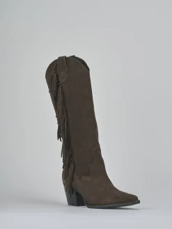 Stivali tacco 6cm camoscio testa