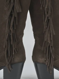 Stivali tacco 6cm camoscio testa