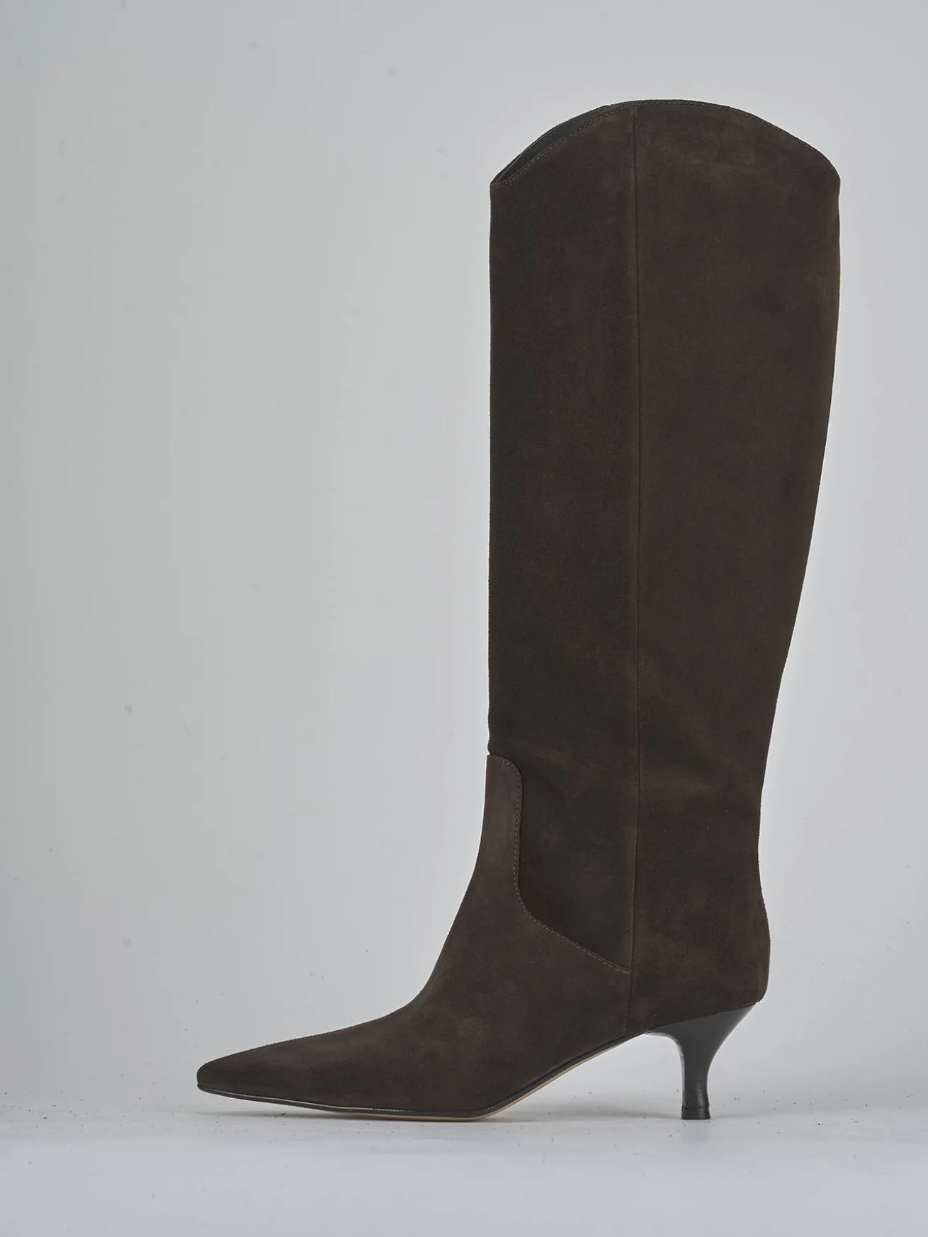 Stivali tacco 5cm camoscio testa