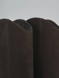 Stivali tacco 5cm camoscio testa