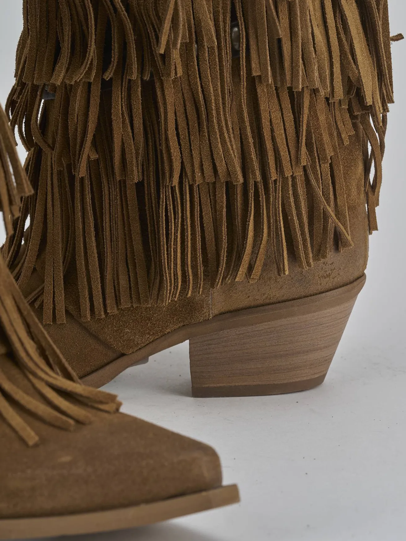 Stivali tacco 6cm camoscio marrone