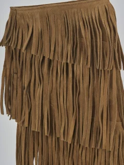 Stivali tacco 2cm camoscio marrone