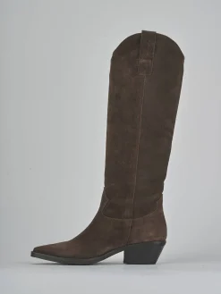 Stivali tacco 4cm camoscio testa