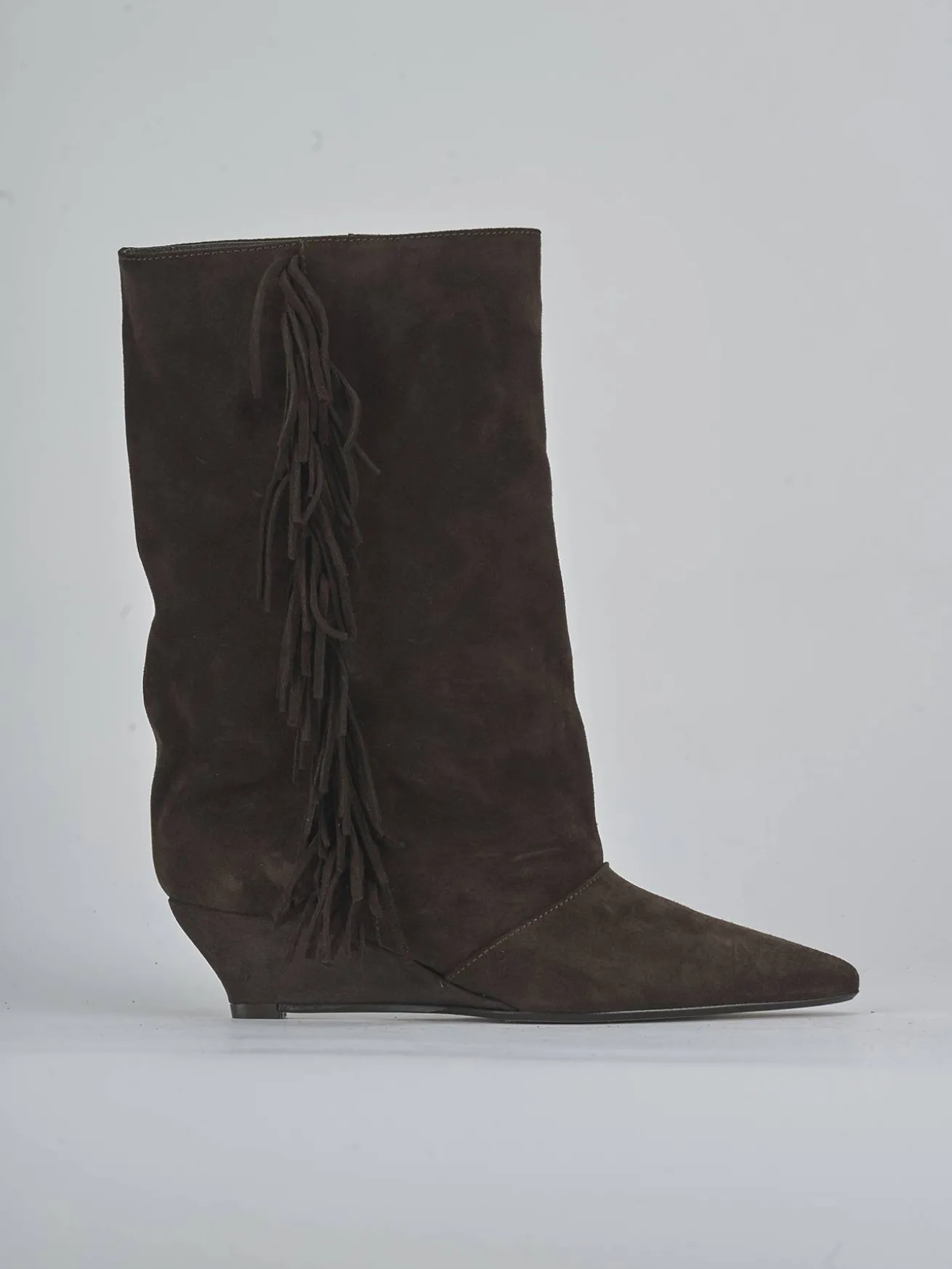 Stivali tacco 5cm camoscio testa