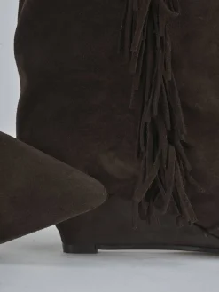 Stivali tacco 5cm camoscio testa