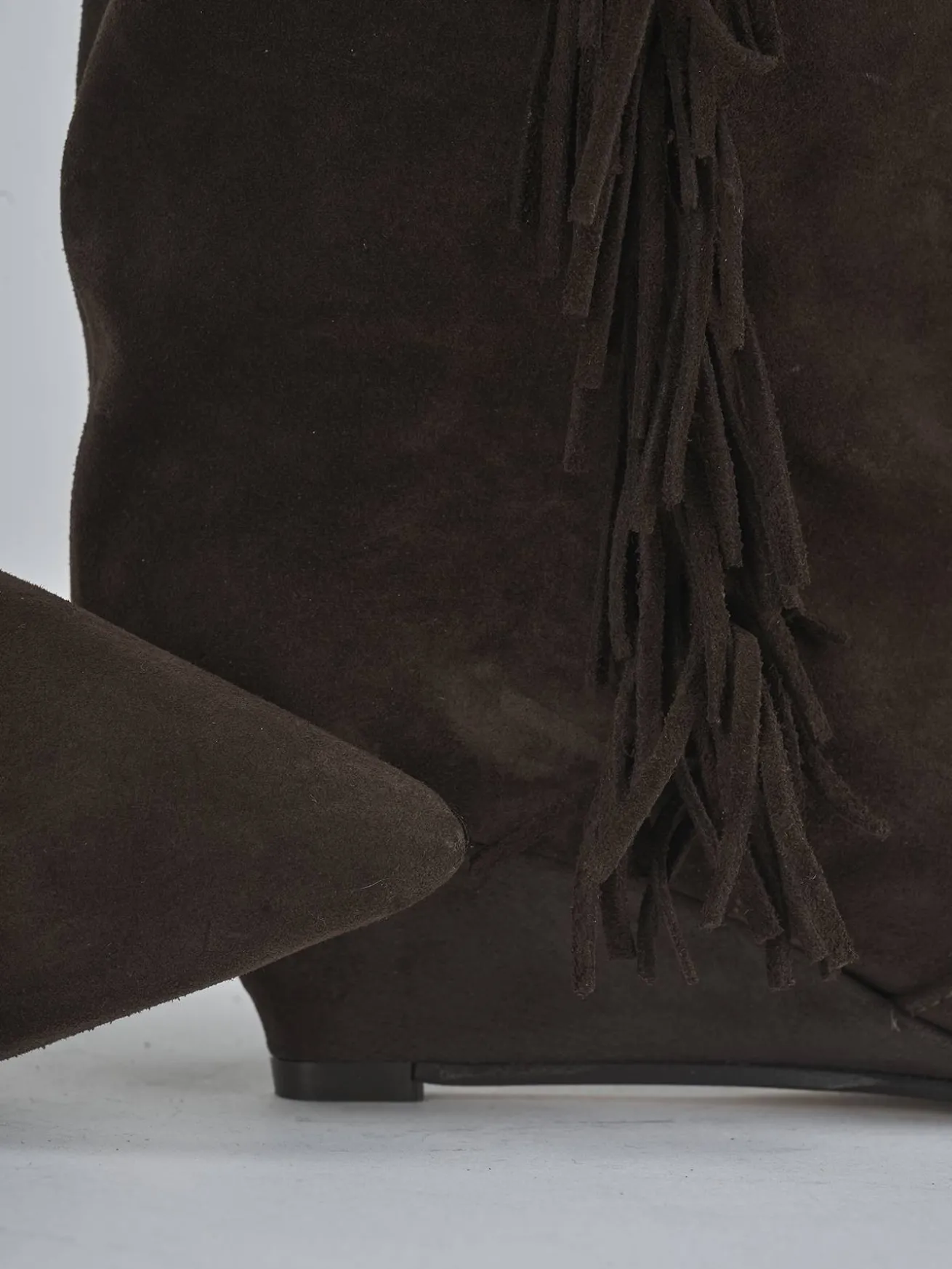 Stivali tacco 5cm camoscio testa