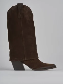 Stivali tacco 8cm camoscio testa