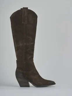 Stivali tacco 6cm camoscio testa