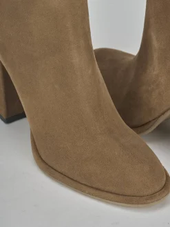 Stivali tacco 9cm camoscio marrone