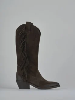 Stivali tacco 6cm camoscio testa