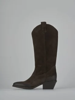 Stivali tacco 6cm camoscio testa