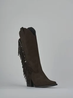 Stivali tacco 8cm camoscio testa