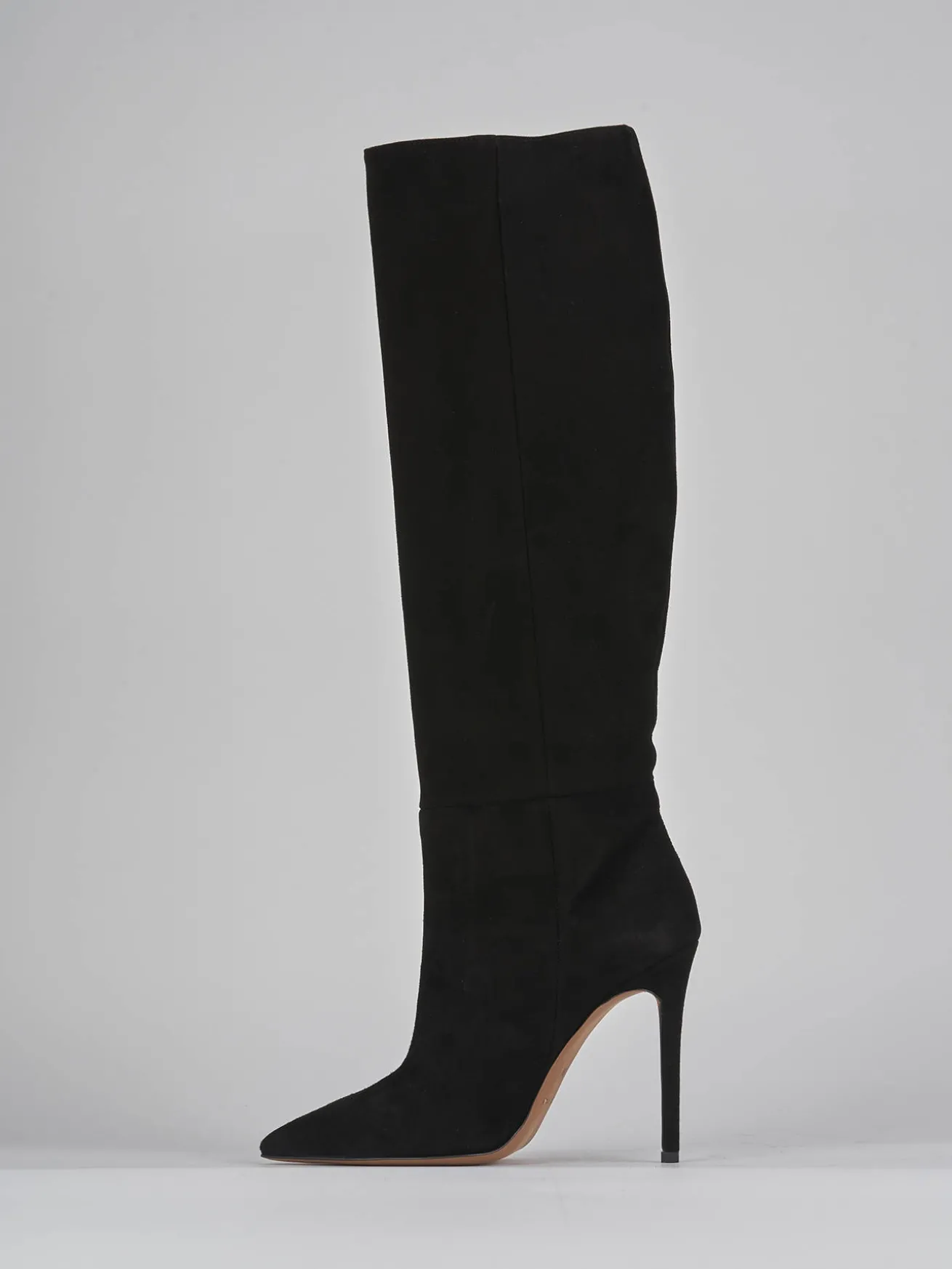 Stivali tacco 12cm camoscio nero