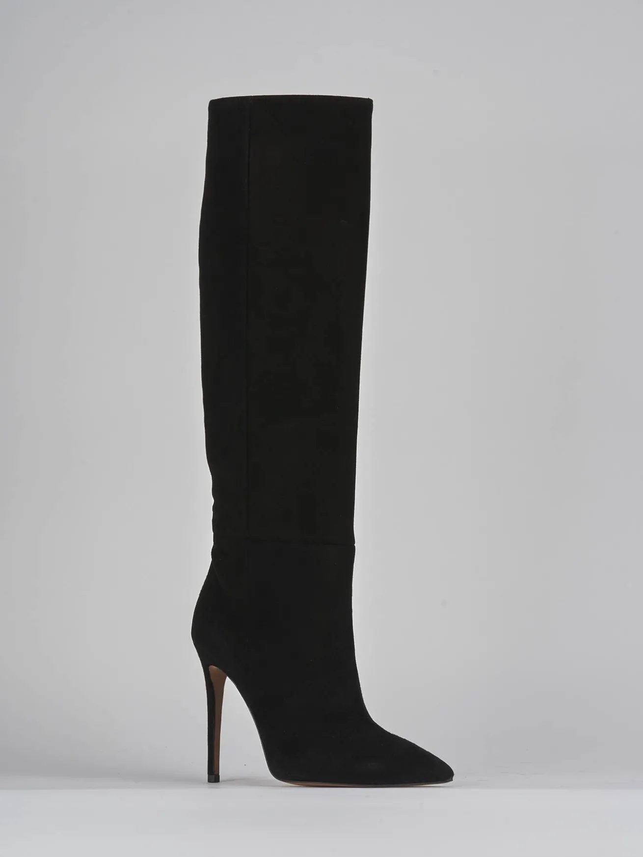 Stivali tacco 12cm camoscio nero