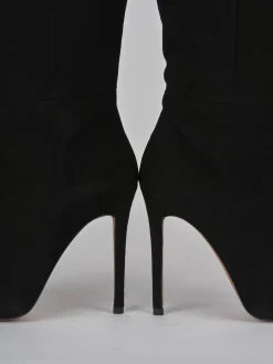 Stivali tacco 12cm camoscio nero