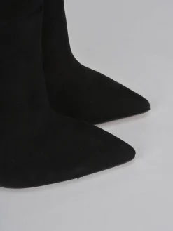 Stivali tacco 12cm camoscio nero