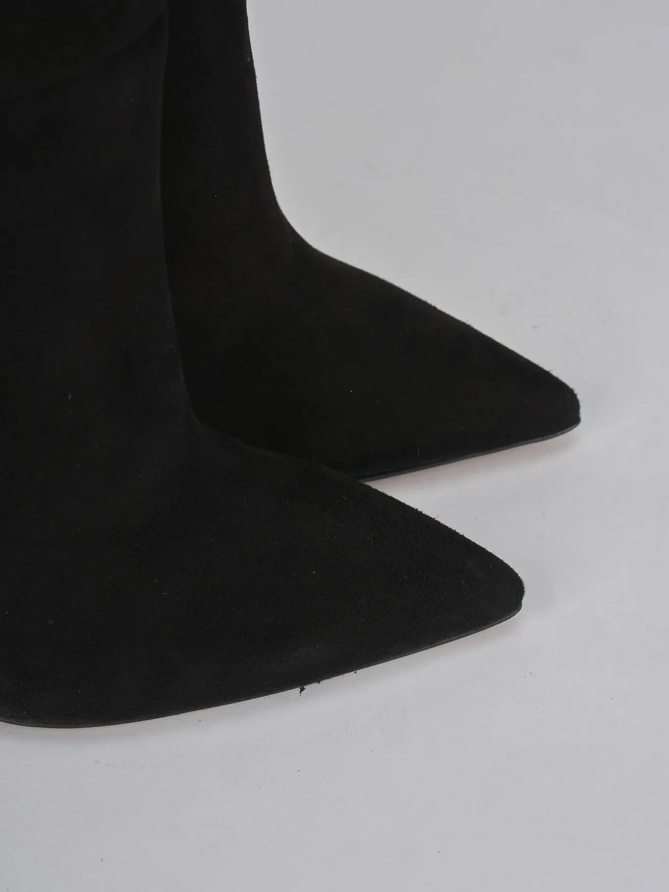 Stivali tacco 12cm camoscio nero