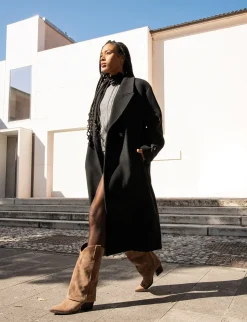 Stivali tacco 8cm camoscio beige