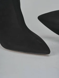 Stivali tacco 7cm camoscio nero