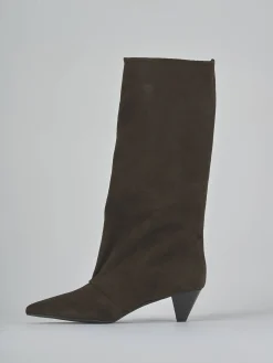 Stivali tacco 4cm camoscio testa